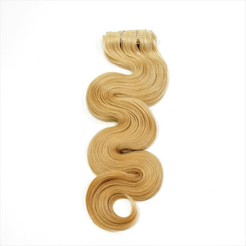 Bodywave Clip-In 18" Hair Extensions Color 28 Light Warm Brown / Pale Golden Blonde Blend