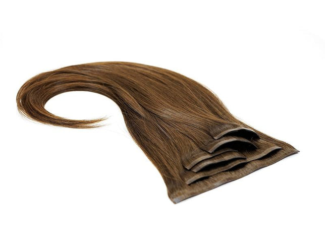 Flat Clip-In 18" Hair Extensions Color 9 Light Ash Brown