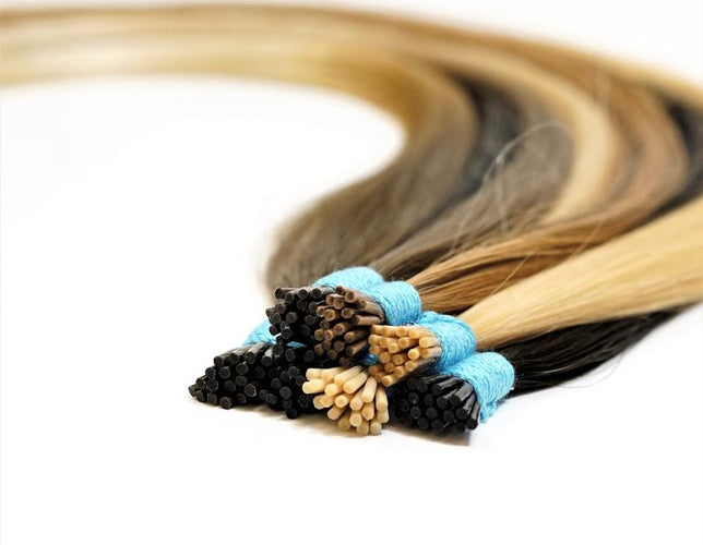 I-Tip 18" Bodywave Hair Extensions Color 25 Natural Black / Rich Burgundy Blend