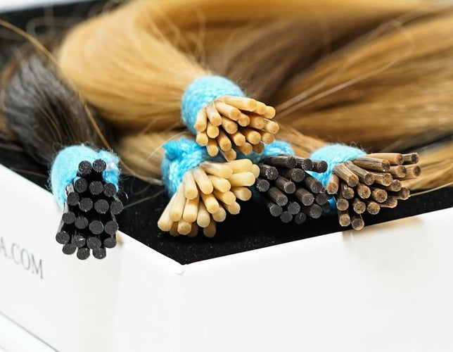 I-Tip 22" Bodywave Hair Extensions Color 25 Natural Black / Rich Burgundy Blend