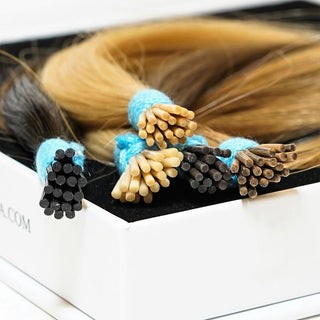 I-Tip 22" Straight Hair Extensions Color 22 Pale Golden Platinum