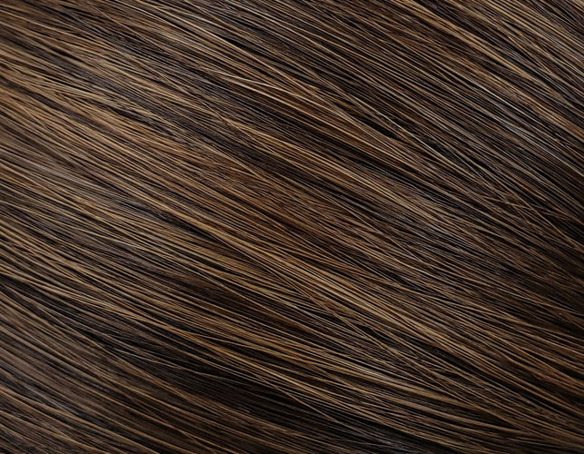 Flat Clip-In 18" Hair Extensions Color P24 Darkest Brown/Medium Golden Brown Mix
