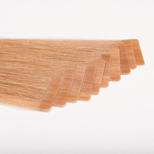 S-Tape 18" Straight Tape-in Hair Extensions Color P35 Medium Ash Blonde / Pale Golden Blonde Mix