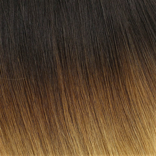 E-Weft 18" Hair Extensions Color T2616 Natural Black / Medium Golden Brown / Pale Ginger Blonde