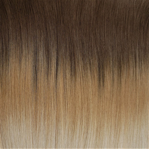 I-Tip 22" Straight Hair Extensions Color T61012 Medium Golden Brown / Medium Strawberry Blonde / Bright Beige Platinum